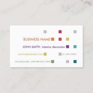 Interior Decorator Business Card Bright Squares