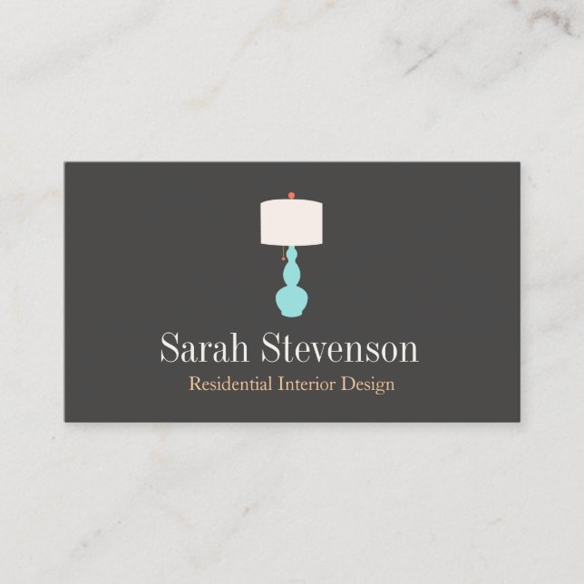 Interior Decorator Lamp Business Card (Front)