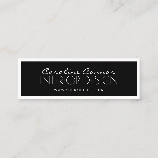 Interior Design Black & White Bordered Card (Front)