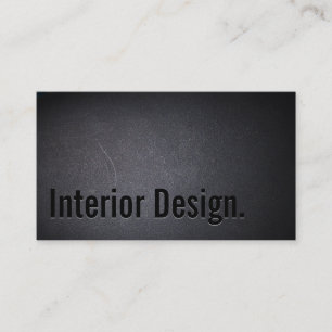 Interior Design Bold Text Elegant Dark Minimalist Business Card