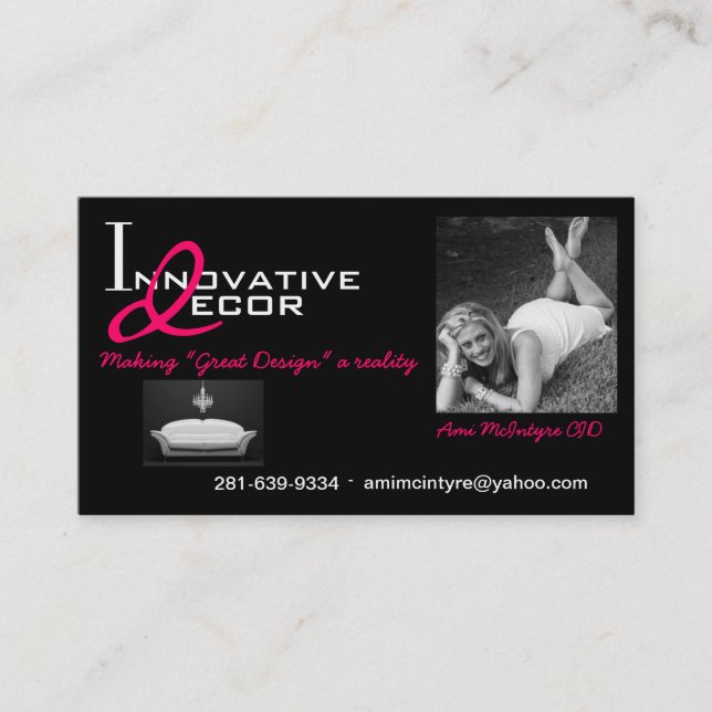 Interior Design Business cards chandelier (Front)