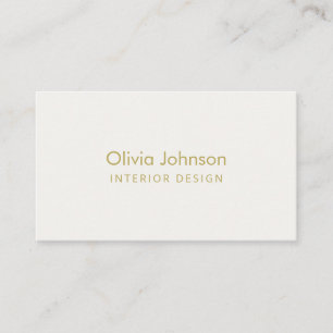 Interior Design Chic Gold Ivory Business Card