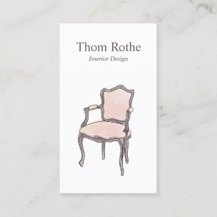 Interior Design Designer Watercolor Armchair Calling Card