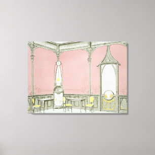 Interior design for a brasserie, illustration from canvas print