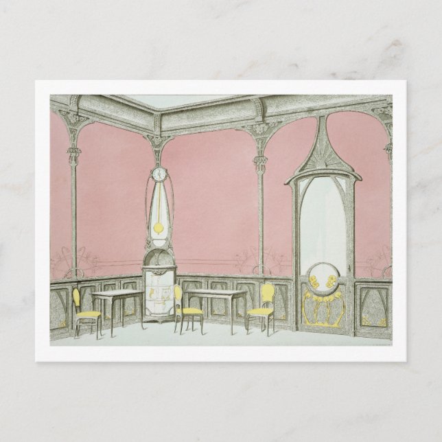 Interior design for a brasserie, illustration from postcard (Front)