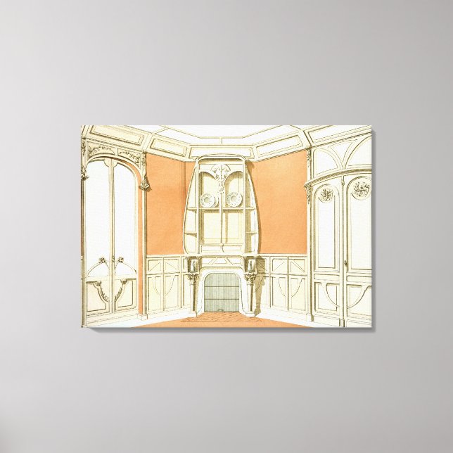 Interior design for a dining room, illustration fr canvas print (Front)