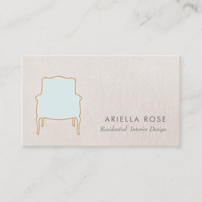 Interior Design  French Chair  Business Card (Front)