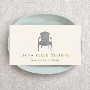 Interior Design French Chair Logo Business Card