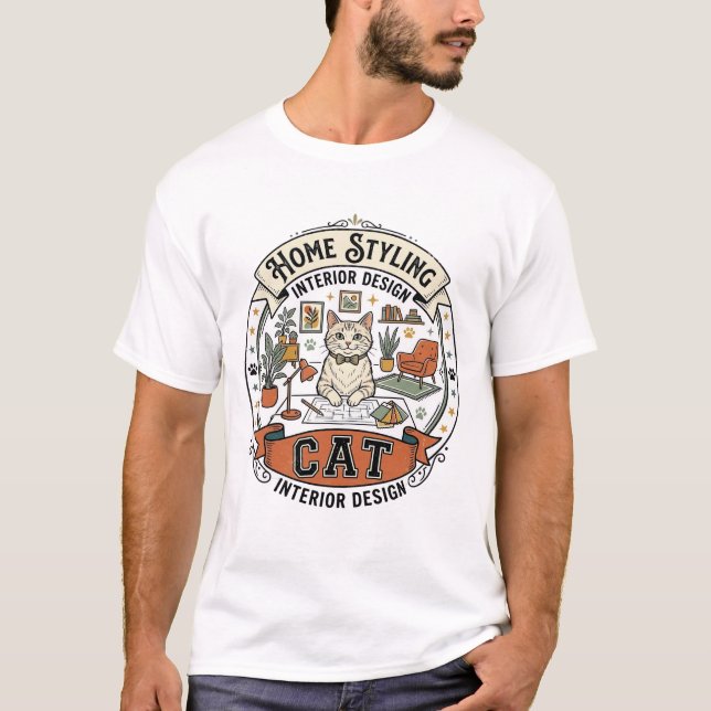 Interior Design Home Styling Cat Interior Design H T-Shirt (Front)
