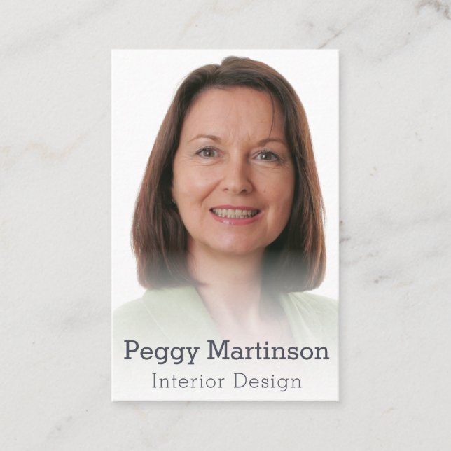 Interior Design Misty Photo Template Business Card (Front)