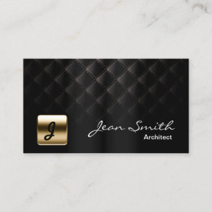 Interior Design Modern Black & Gold Architect Business Card