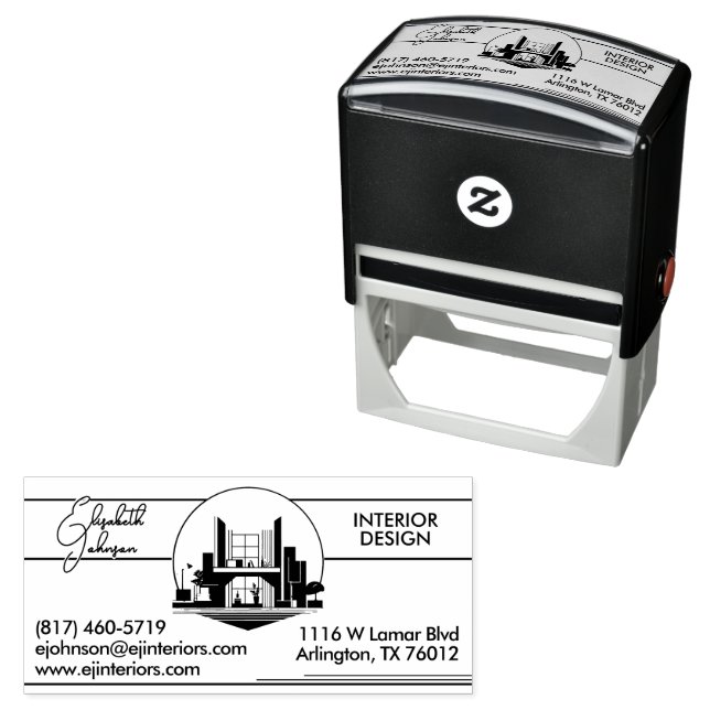 Interior Design or Architect Logo Self-inking Stamp (In Situ)
