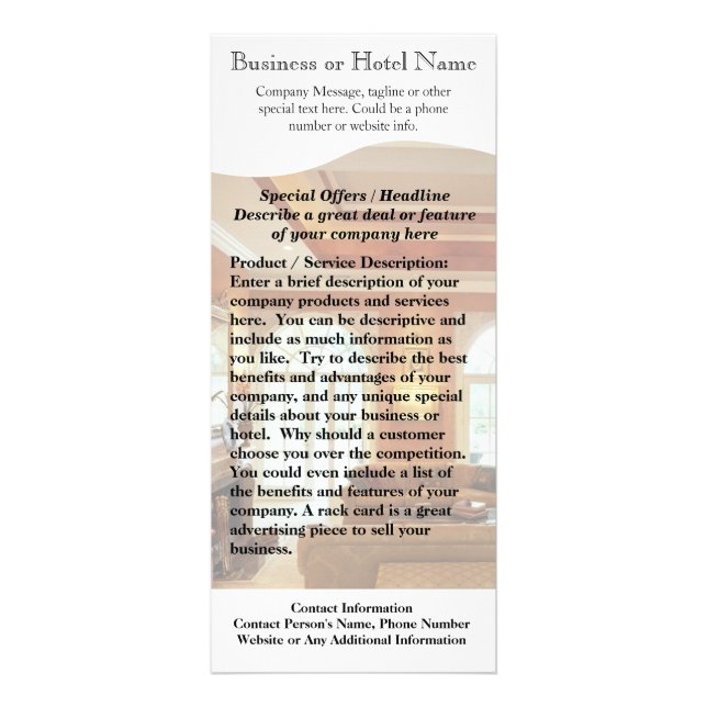 Interior Design or Hotel Rack Cards Template (Front)
