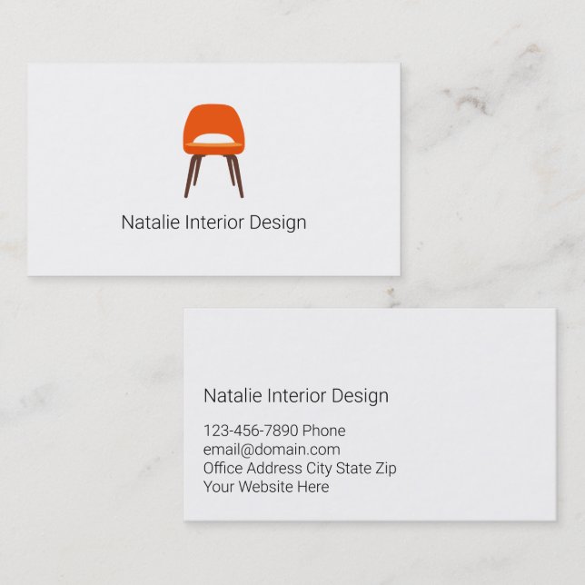 Interior Design Professional Business Cards (Front/Back)