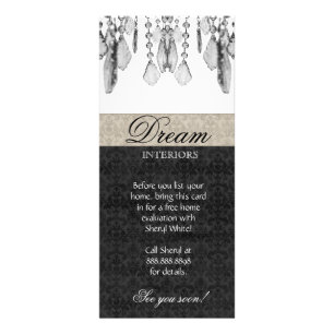 Interior Design Rack Card Chandelier Beige Black