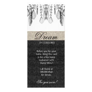 Interior Design Rack Card Chandelier Beige Black