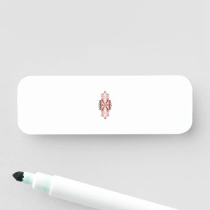 interior design wallpaper red flowers, white backg name tag