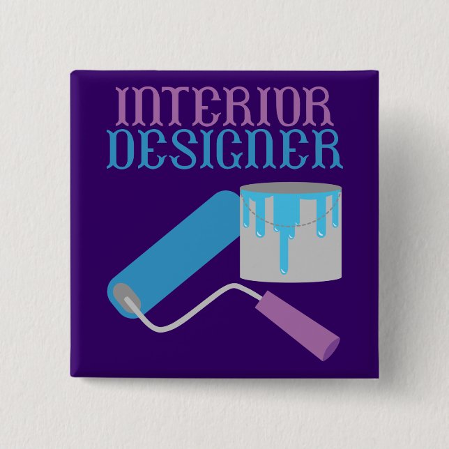 Interior Designer 15 Cm Square Badge (Front)