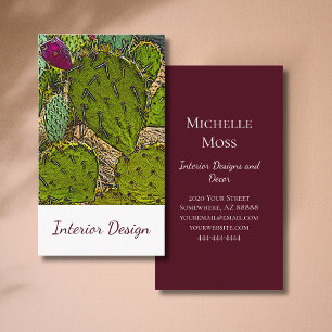 Interior Designer Abstract Desert Botanical Business Card