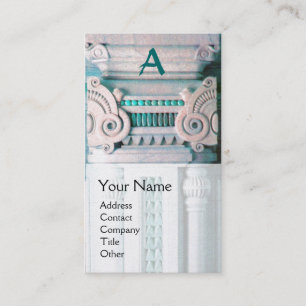 INTERIOR DESIGNER, ARCHITECTURE Monogram,silver Business Card