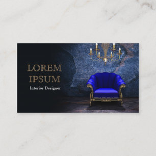 Interior Designer Business Blue Chair Card