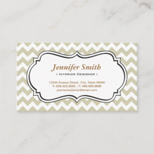Interior Designer - Chevron Simple Jasmine Business Card
