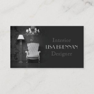 Interior Designer Classic White Chair Living Room Business Card