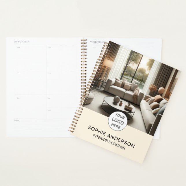 Interior Designer Custom Logo Photo Cream Planner (Display)