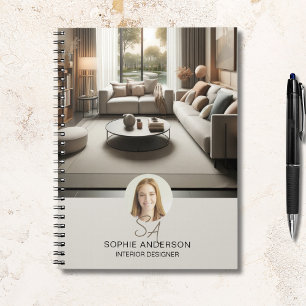 Interior Designer Custom Monogram Professional Notebook