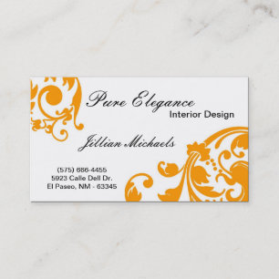 Interior Designer Damask Filigree Business Card