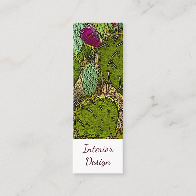 Interior Designer Desert Botanical Abstract Mini Business Card (Front)