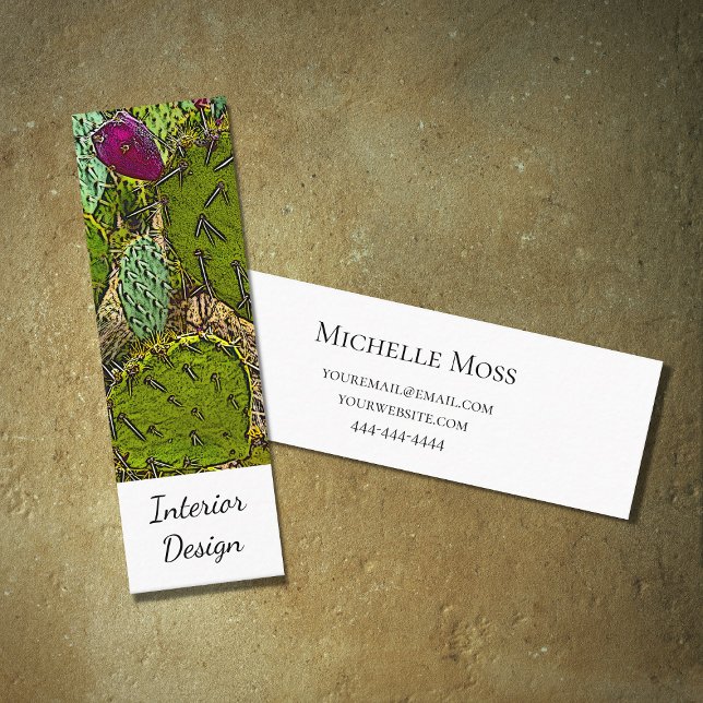 Interior Designer Desert Botanical Simple Mini Business Card (Creator Uploaded)
