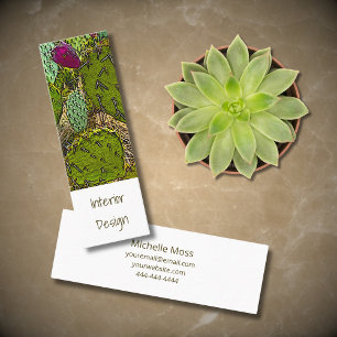 Interior Designer Desert Botanical Succulent Mini Business Card