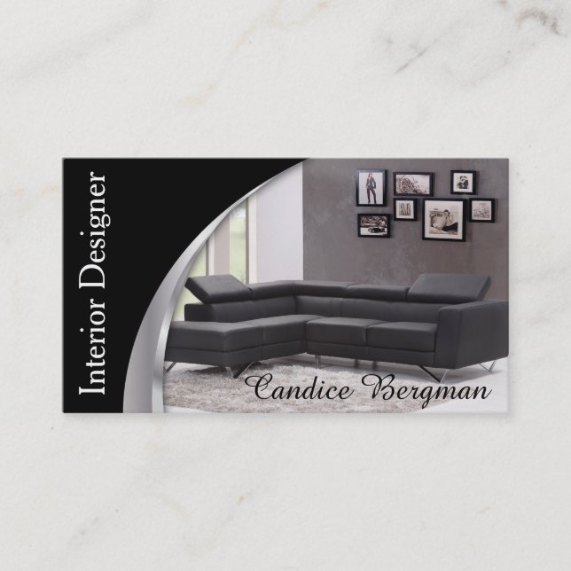 Interior Designer Design Consultant Business Card (Front)