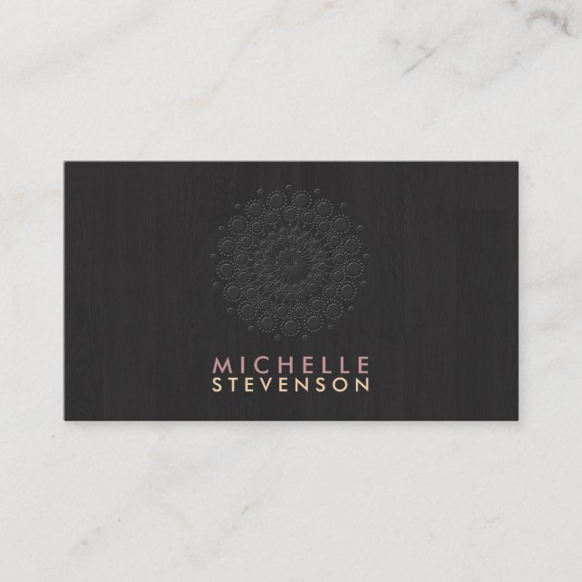 Interior Designer Elegant Embossed Motif Look Business Card (Front)