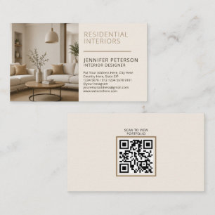 Interior Designer Freelance Neutral Beige Business Card