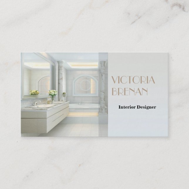 Interior Designer Furniture Light Bathroom Business Card (Front)