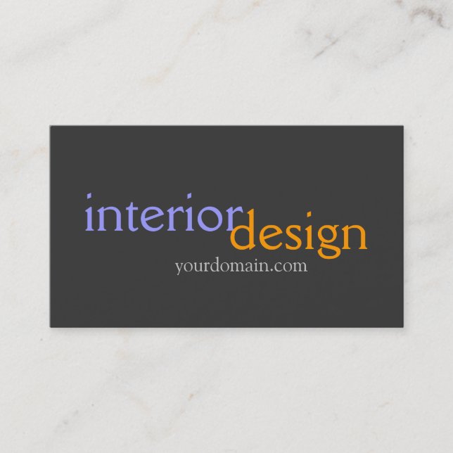 Interior Designer Grey Blue Yellow Business Card (Front)