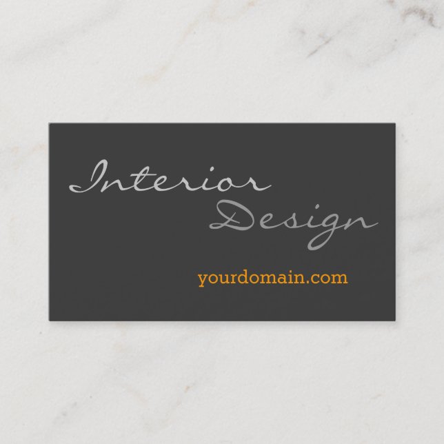 Interior Designer Grey Contemporary Business Card (Front)