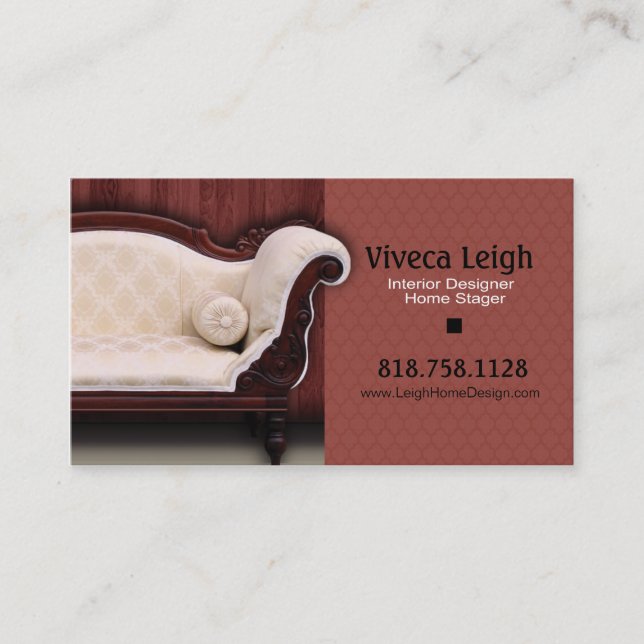 Interior Designer, Home Stager Business Card (Front)