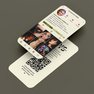 Interior Designer Instagram Light Beige Modern Business Card