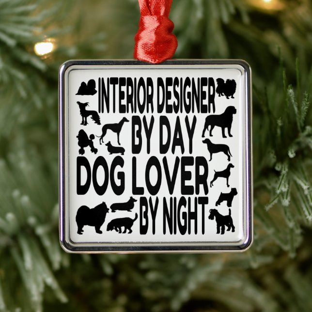 Interior Designer Loves Dogs Metal Tree Decoration (Tree)