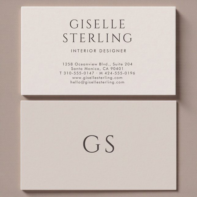 Interior Designer Luxury Neutral Modern Elegant Business Card (Creator Uploaded)