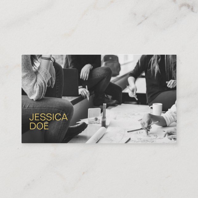 Interior Designer Modern Minimalist Business Card (Back)