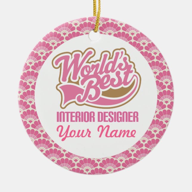 Interior Designer Personalised Gift Ornament (Front)