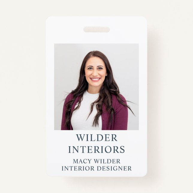 Interior Designer Photo Badge ID Badge (Front)