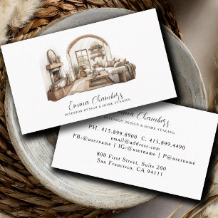 Interior Designer Room Interior Business Card