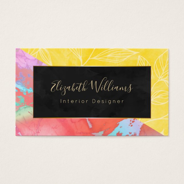 Interior Designer Tropical Colours Business Cards (Front)