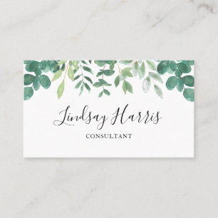 Interior Designer Watercolor Eucalyptus Business C Business Card