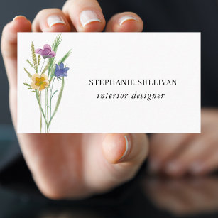 Interior Designer Wildflower Business Card